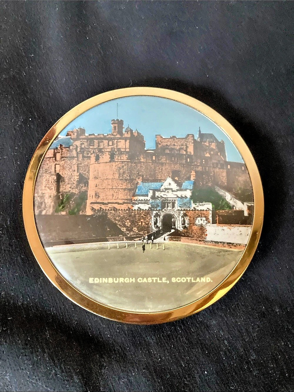 Edinburgh Castle Souvenir Compact Gold & Blue